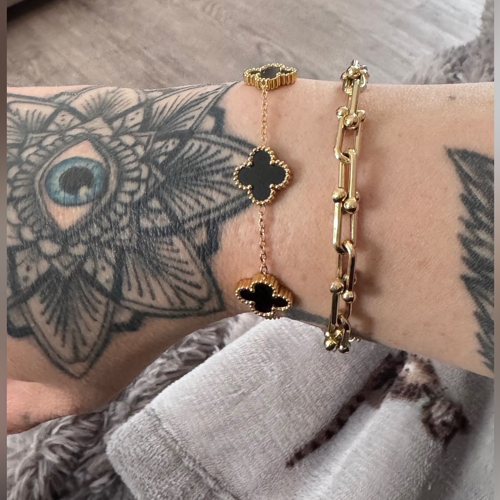 13mm Clover 18kt gold stainless steel bracelet - Picture 3 of 8
